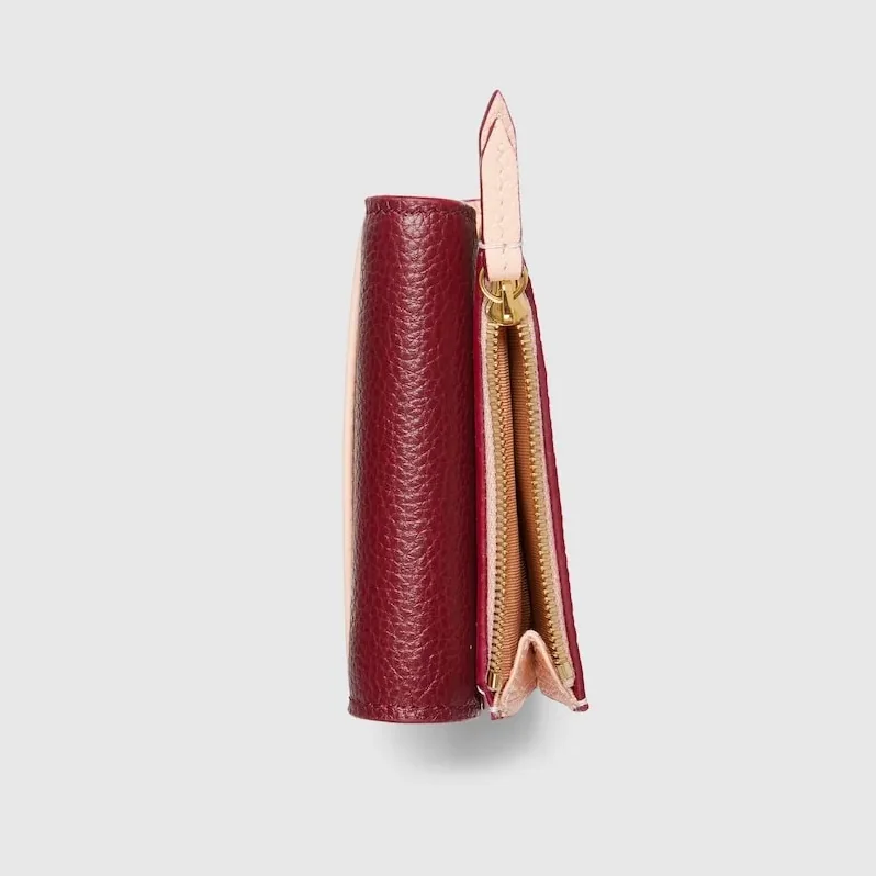 Gucci Bi-Color GG Marmont Mini Wallet Rosso Ancora Red in Pink / Gucci Bi-Color GG Marmont Mini Wallet Rosso Ancora Red in Pink /
