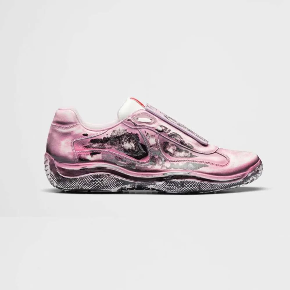 Prada Cass x Prada Americas Cup D3cay Sneakers for Unisex in Pink Prada Cass x Prada Americas Cup D3cay Sneakers for Unisex in Pink