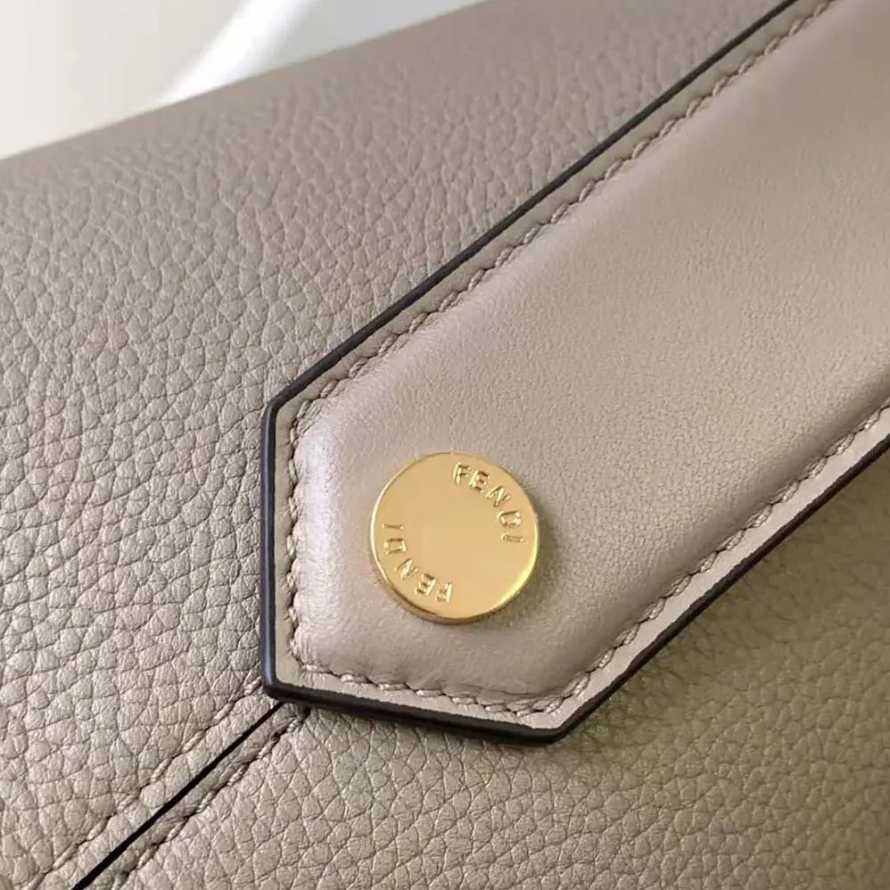 Fendi Boston 365 Dove Gray Leather Bag for Women Fendi Boston 365 Dove Gray Leather Bag for Women