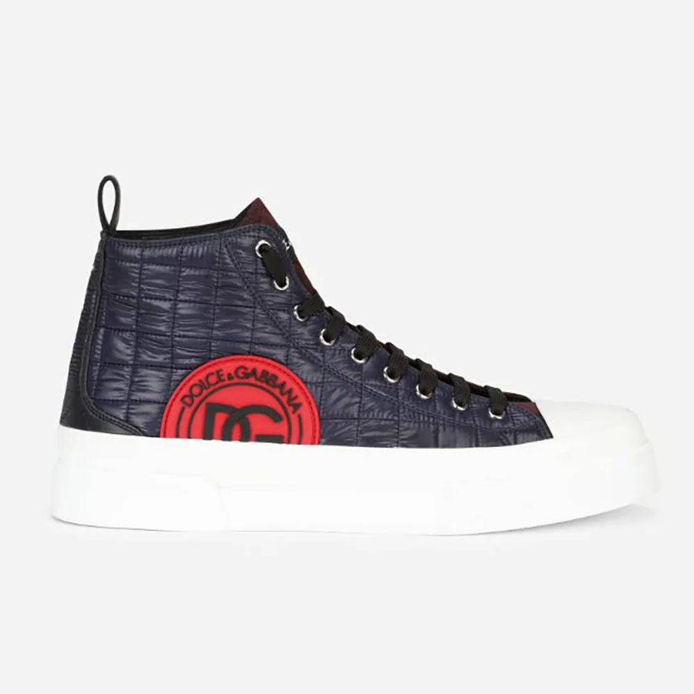 Dolce Gabbana D&G Quilted Two-Tone Nylon Portofino Light Mid-Top Sneakers for Unisex in Navy Dolce Gabbana D&G Quilted Two-Tone Nylon Portofino Light Mid-Top Sneakers for Unisex in Navy