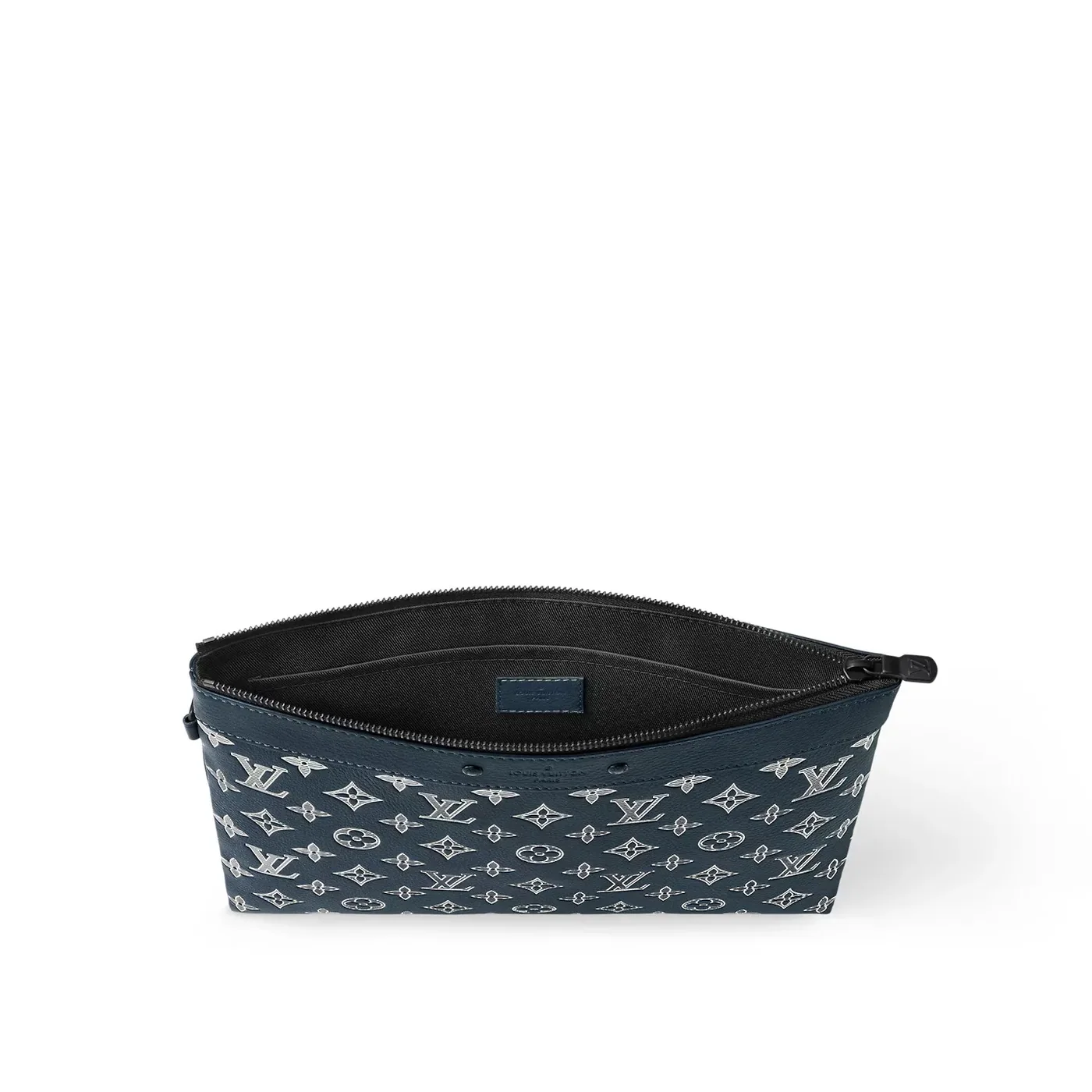 Louis Vuitton Pochette To Go Pouch / Ink Blue/ White Black Hardware