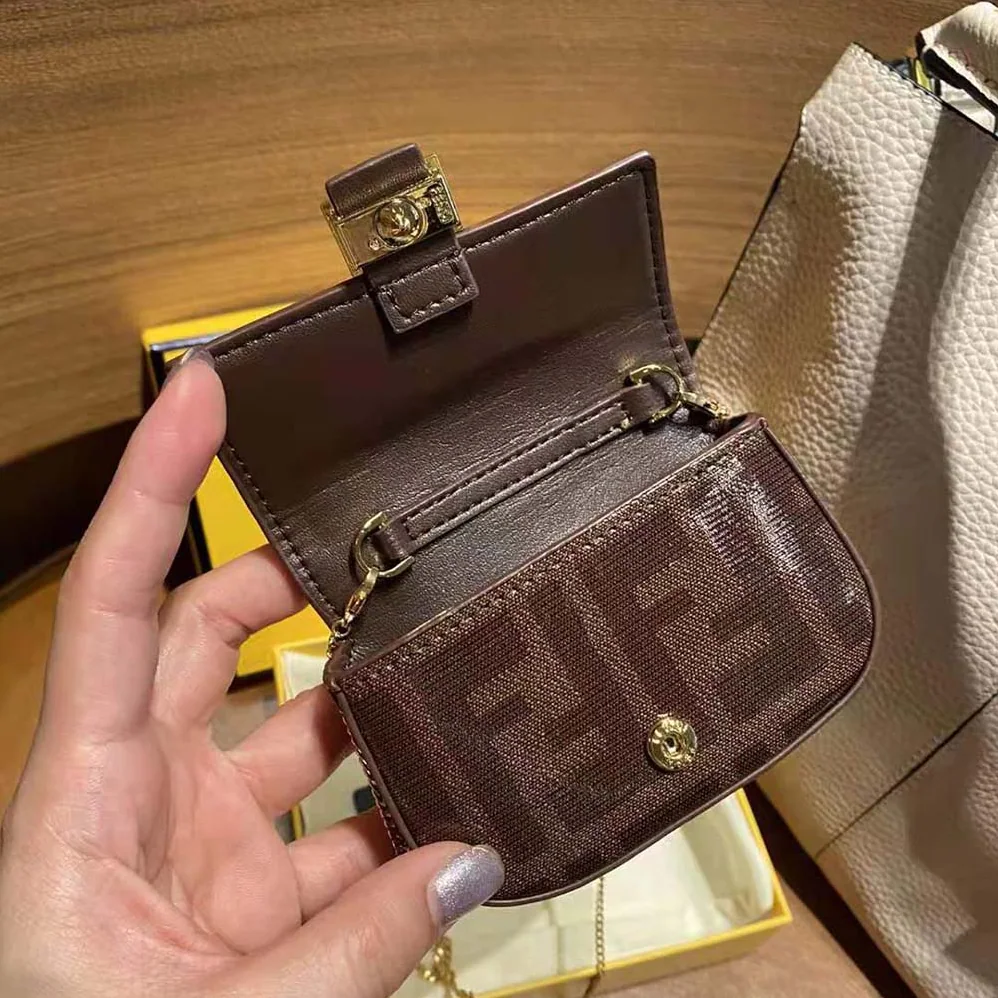 Fendi Nano Baguette Charm Fabric Charm for Women in Brown