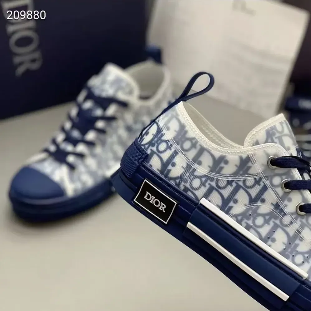 Dior B23 League Low-Top Sneaker Blue Dior Oblique Canvas for Unisex Dior B23 League Low-Top Sneaker Blue Dior Oblique Canvas for Unisex