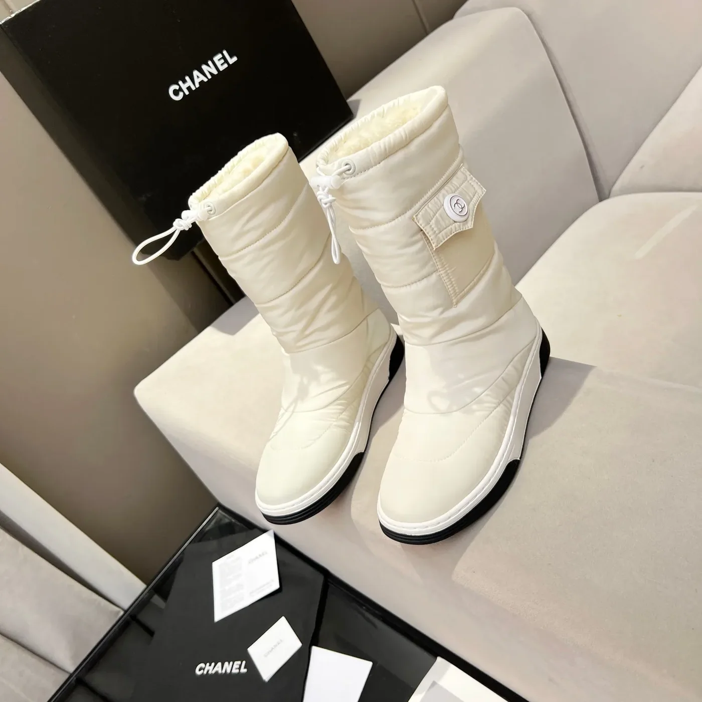 Chanel Short Boots White Chanel Short Boots White