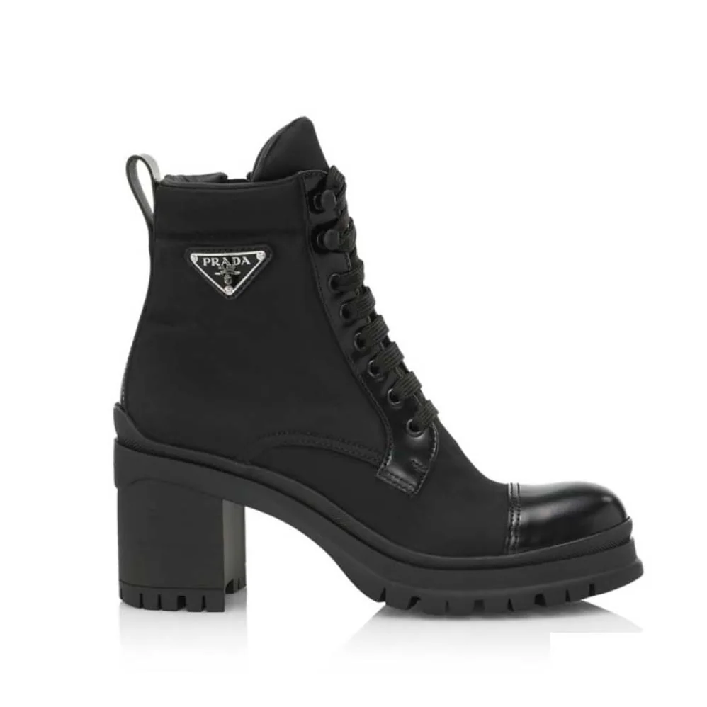 Prada Brushed Leather and Nylon Booties for Women