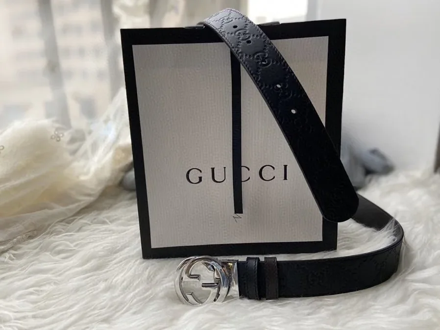Gucci Reversible Gucci Belt Black GG, for Women