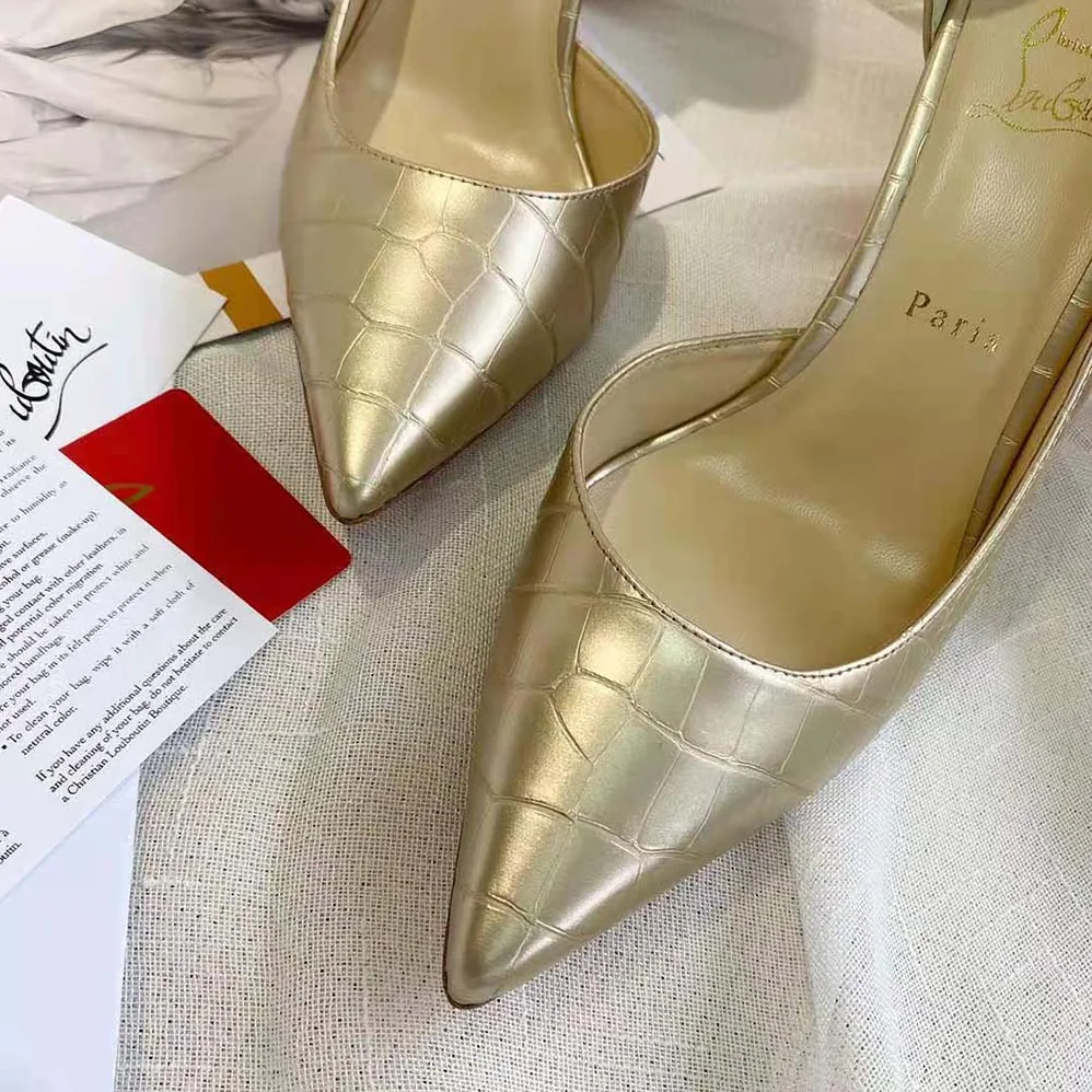 Christian Louboutin Lriza 100 mm Heel for Women in Gold