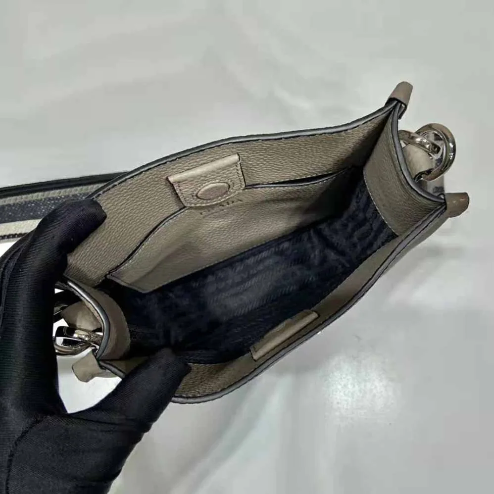 Prada Leather Mini Shoulder Bag for Unisex in Grey Prada Leather Mini Shoulder Bag for Unisex in Grey