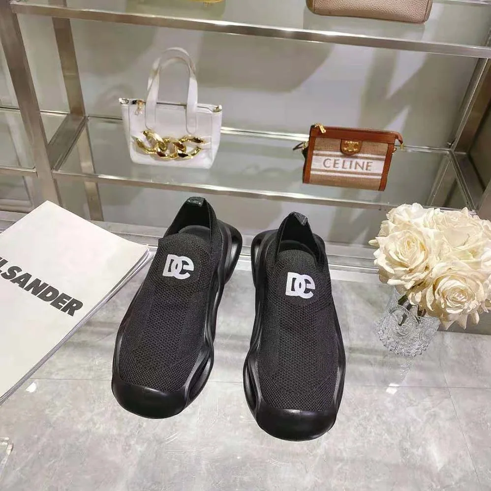 Dolce Gabbana D&G Stretch Mesh Wave Sneakers for Unisex in Black Dolce Gabbana D&G Stretch Mesh Wave Sneakers for Unisex in Black