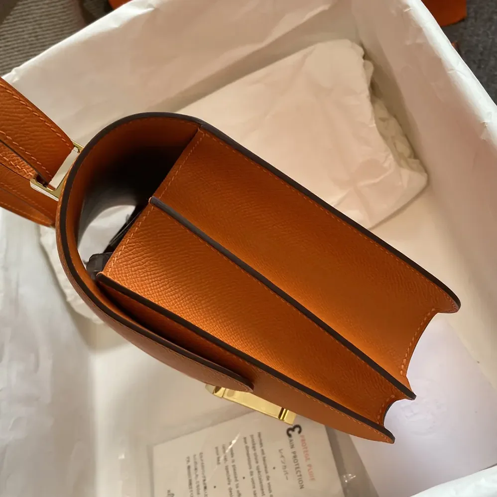 Hermes Constance 24 Bag Epsom Leather for Women in Orange/Gold