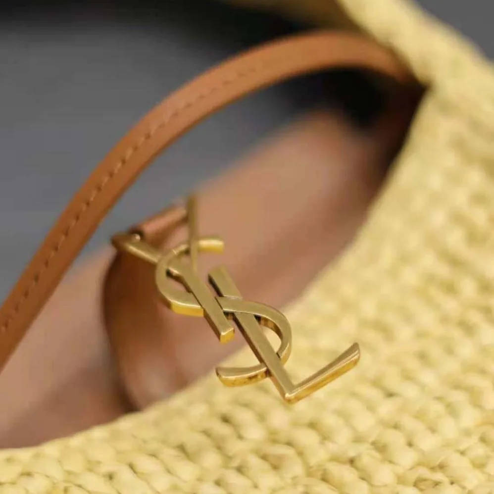 Saint Laurent YSL Le 5 à 7 Mini in Raffia for Women in Natural