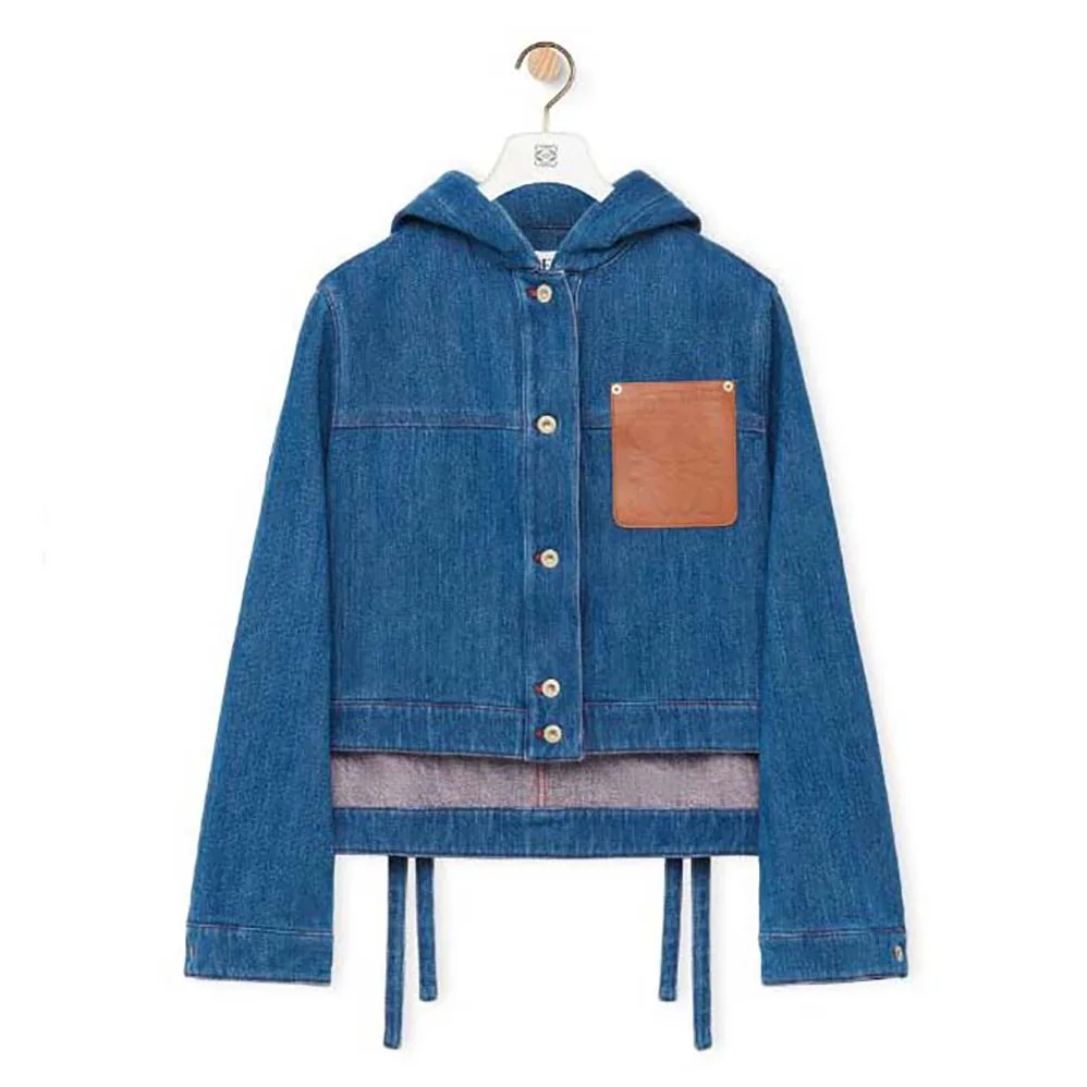 Loewe Cropped Workwear Jacket in Denim for Women Loewe Cropped Workwear Jacket in Denim for Women