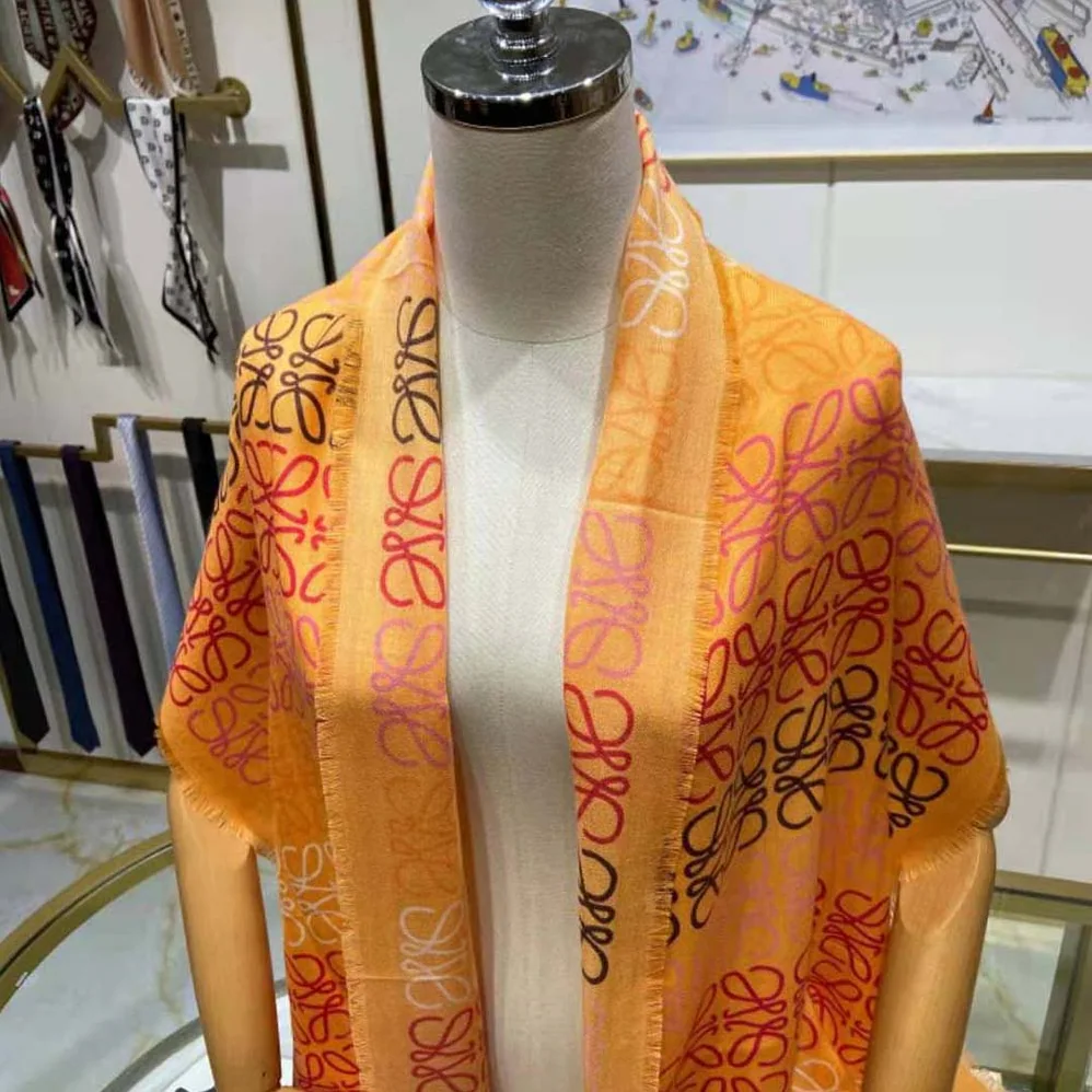 Loewe Anagram Lines Scarf in Wool and Cashmere for Women Loewe Anagram Lines Scarf in Wool and Cashmere for Women