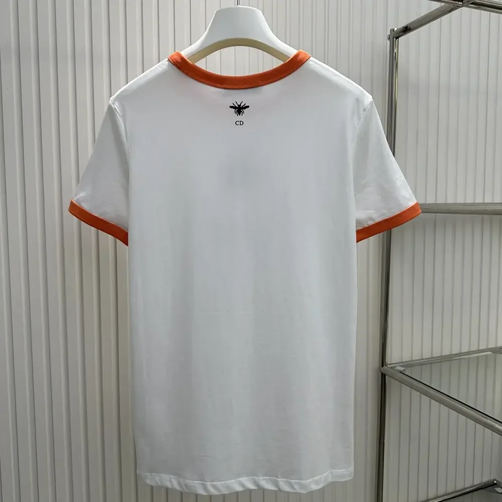Dior Dioriviera T-Shirt Ecru and Coral Cotton Jersey for Men