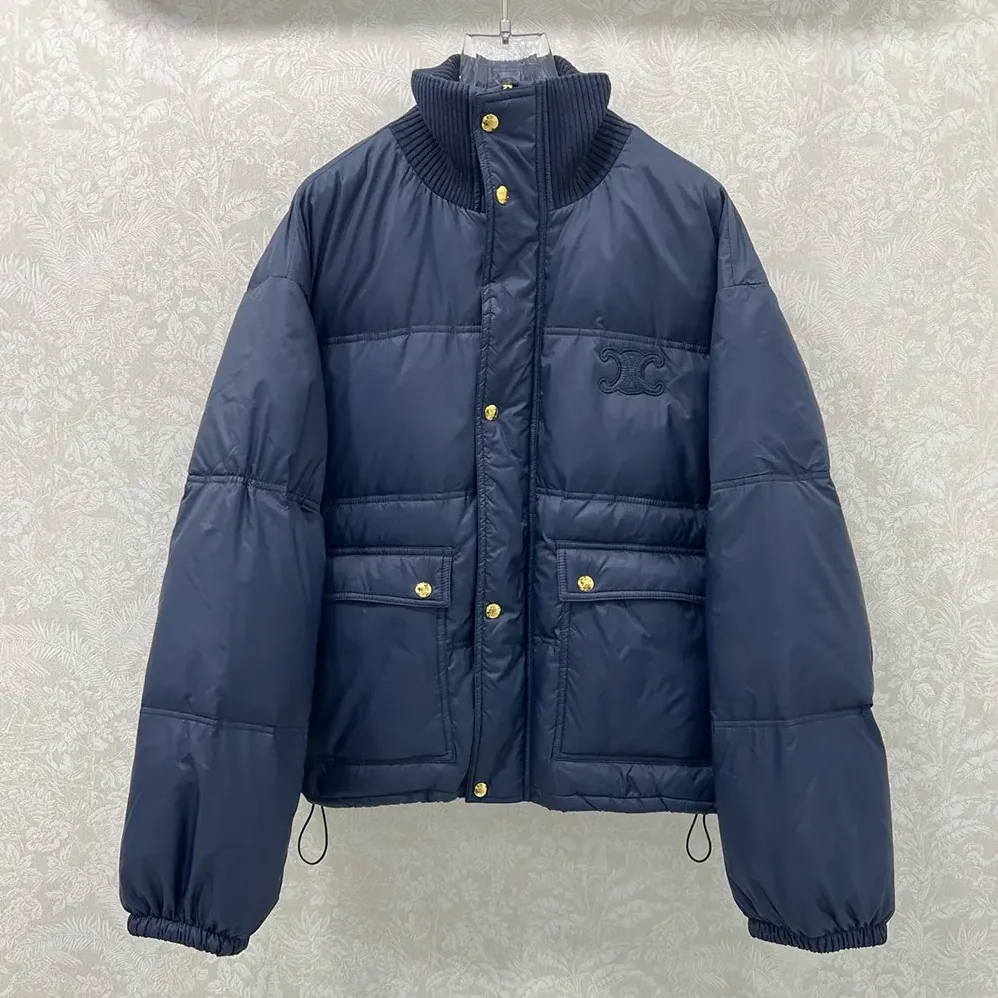 Celine Puffer Jacket In Light Nylon for Women in Navy