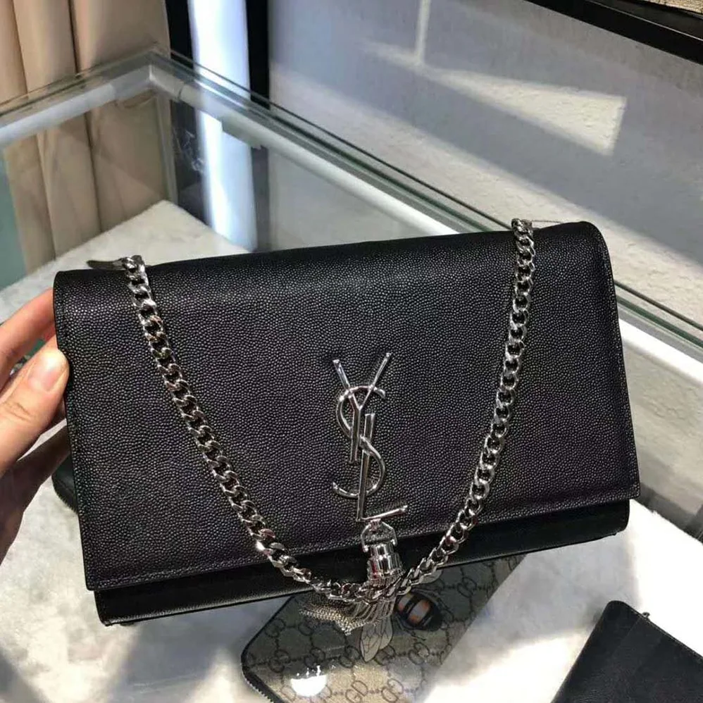 Saint Laurent YSL Kate Medium Tassel Grain De Poudre Embossed for Women Saint Laurent YSL Kate Medium Tassel Grain De Poudre Embossed for Women