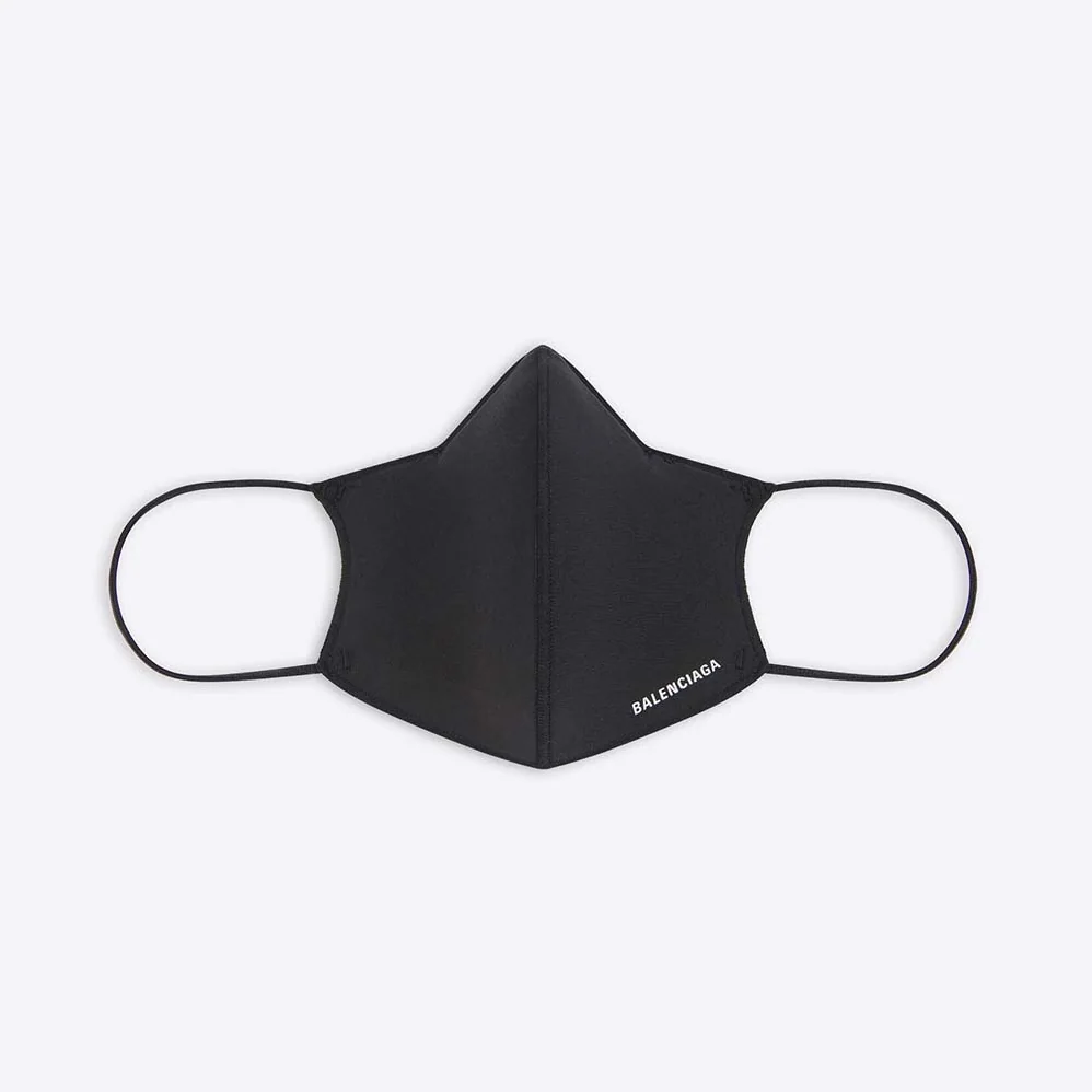 Balenciaga Care Mask in Black and White Printed Neoprene for Women Balenciaga Care Mask in Black and White Printed Neoprene for Women