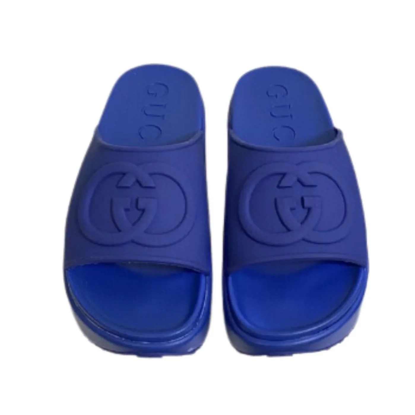 Gucci Interlocking G Slide Sandal Blue Gucci Interlocking G Slide Sandal Blue