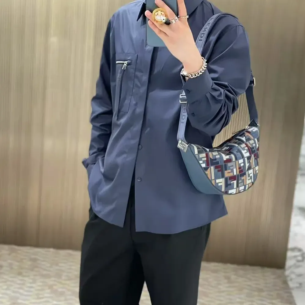 Fendi Roma Leather Fendi Melon Small Fabric Blue for Men Fendi Roma Leather Fendi Melon Small Fabric Blue for Men