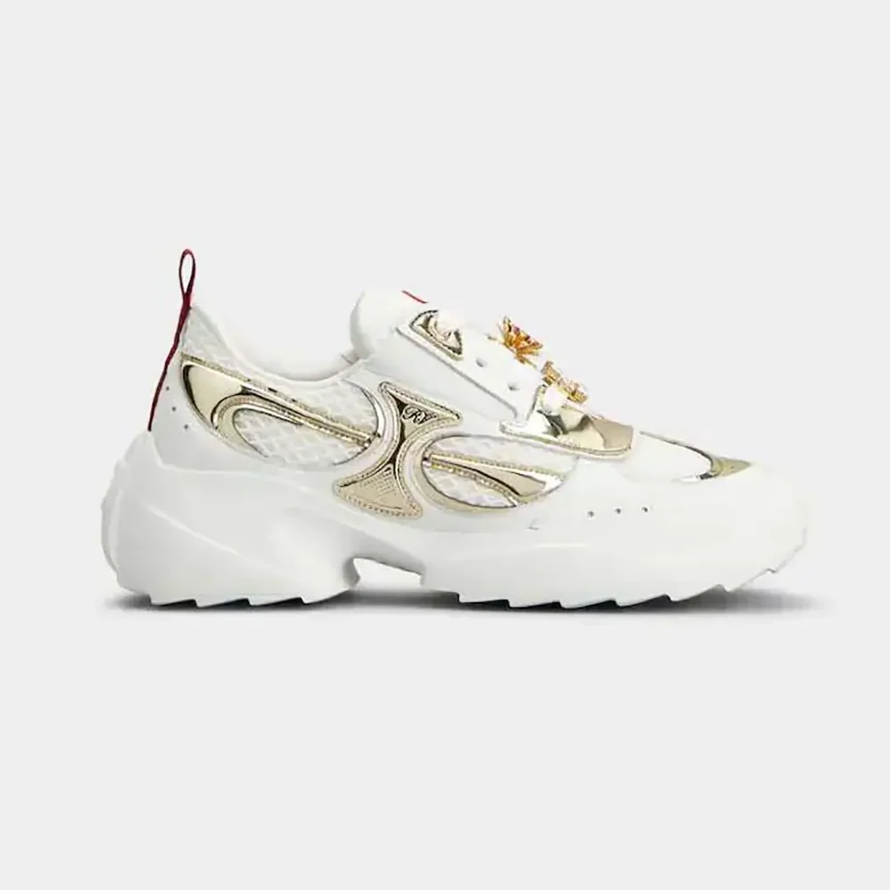 Roger Vivier Viv' on the Run Sneakers in Leather and Fabric for Women Roger Vivier Viv' on the Run Sneakers in Leather and Fabric for Women