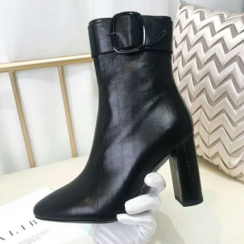 Saint Laurent YSL Shoes Joplin Buckle Bootie in Eel 10.5cm Heel for Women in Black Saint Laurent YSL Shoes Joplin Buckle Bootie in Eel 10.5cm Heel for Women in Black