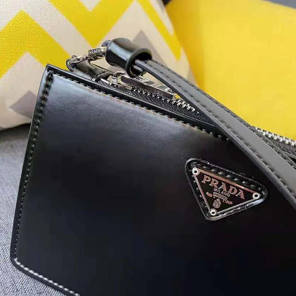 Prada Brushed Leather Mini-Bag for Women in Black