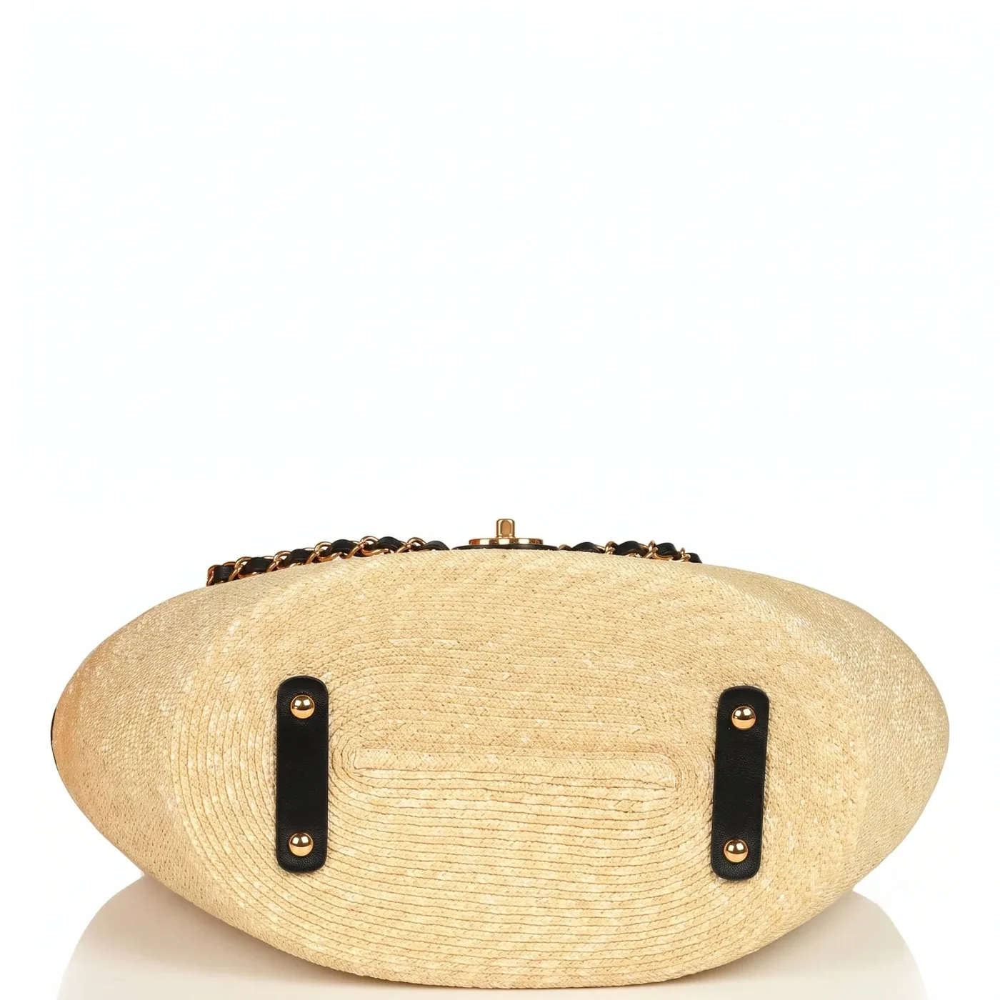 Chanel Coco Beach Large Shopping Tote Bag in Beige/ Black Gold Hardware