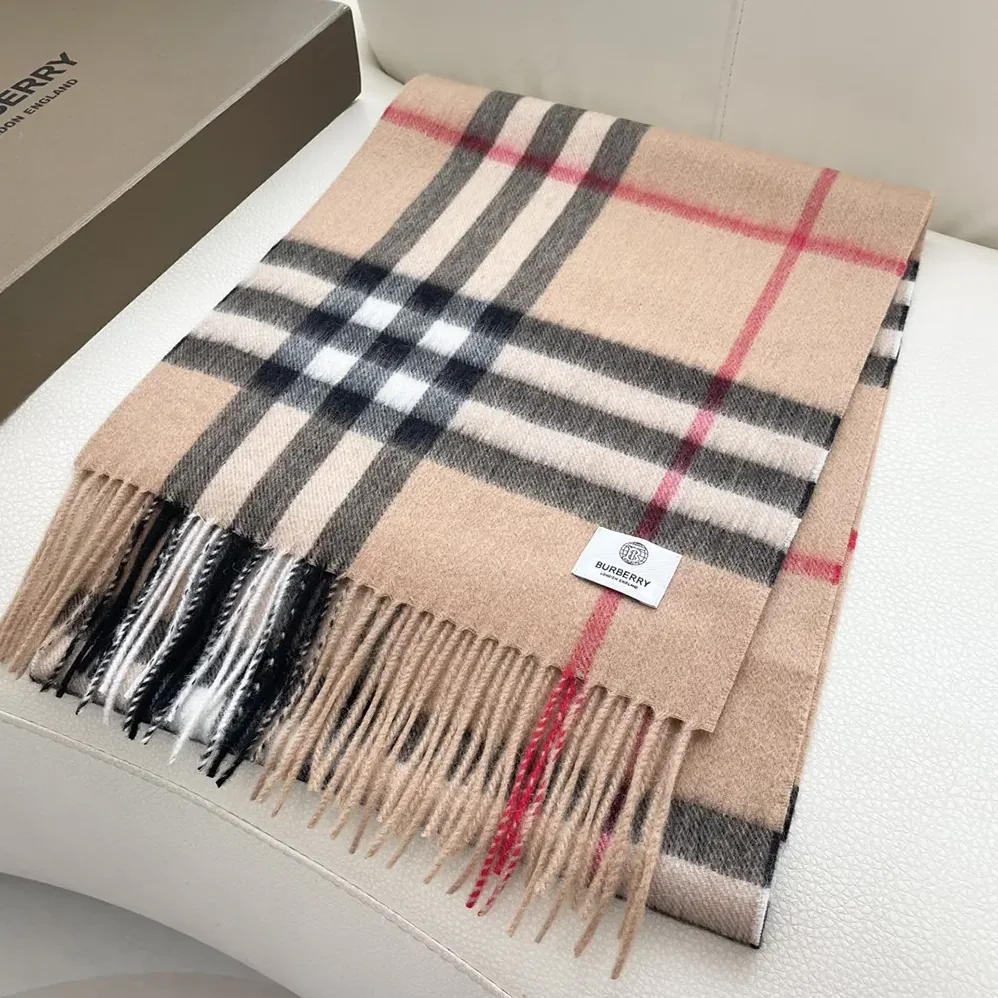 Burberry Check Cashmere Scarf for Unisex in Beige