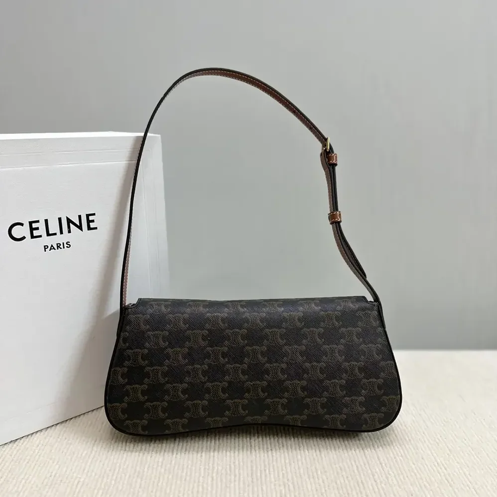 Celine Medium Celine Lola Bag in Triomphe Canvas and Calfskin for Women