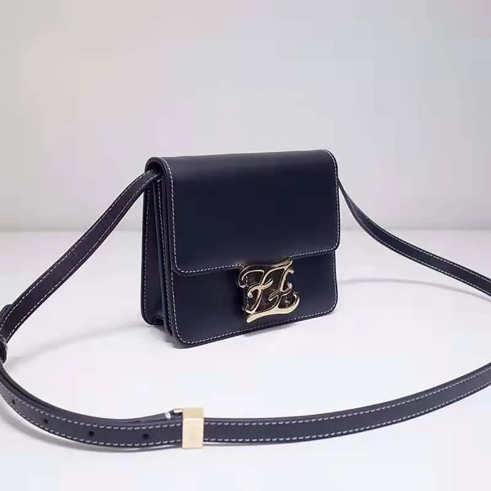 Fendi Kaligraphy Black Leather Bag for Women