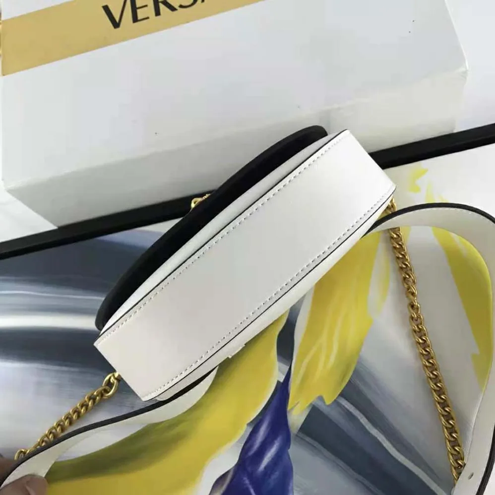Versace Virtus Belt Bag in Calfskin Leather for Women in White