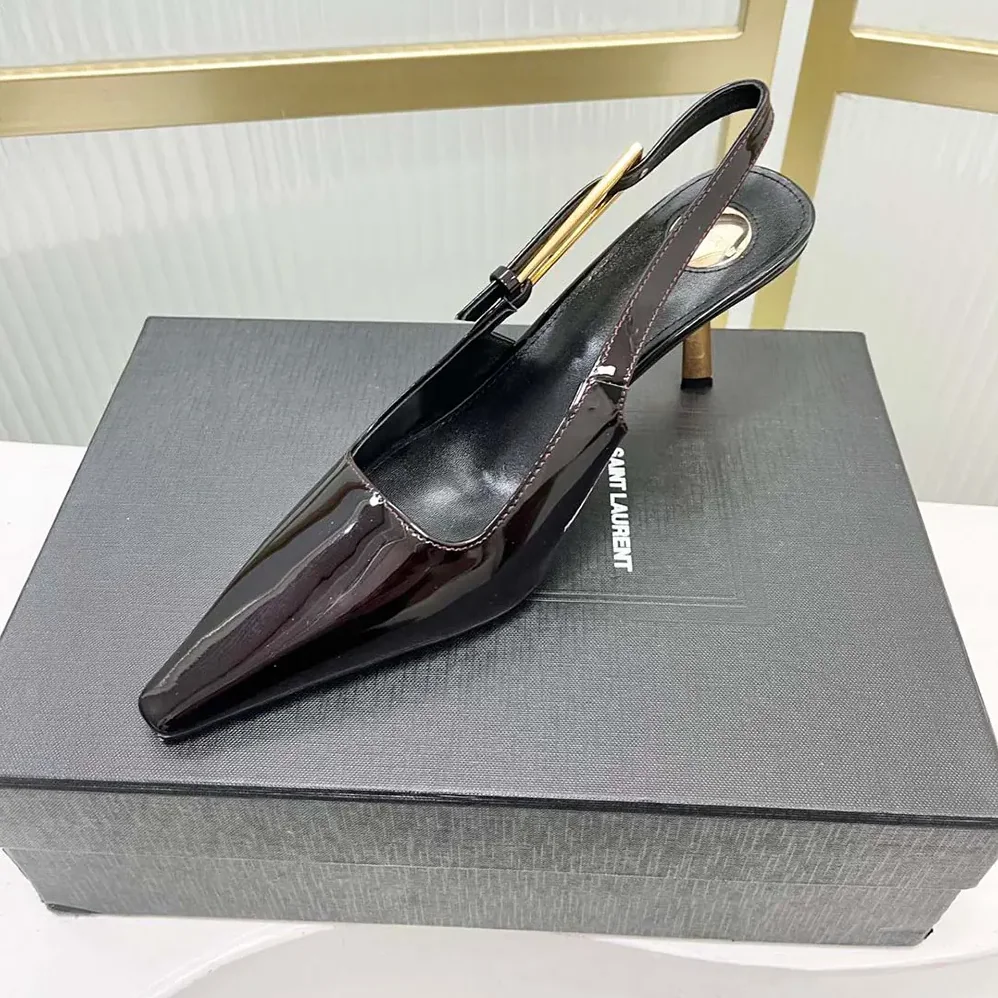 Saint Laurent YSL Lee Slingback Pumps in Patent Leather for Women Saint Laurent YSL Lee Slingback Pumps in Patent Leather for Women