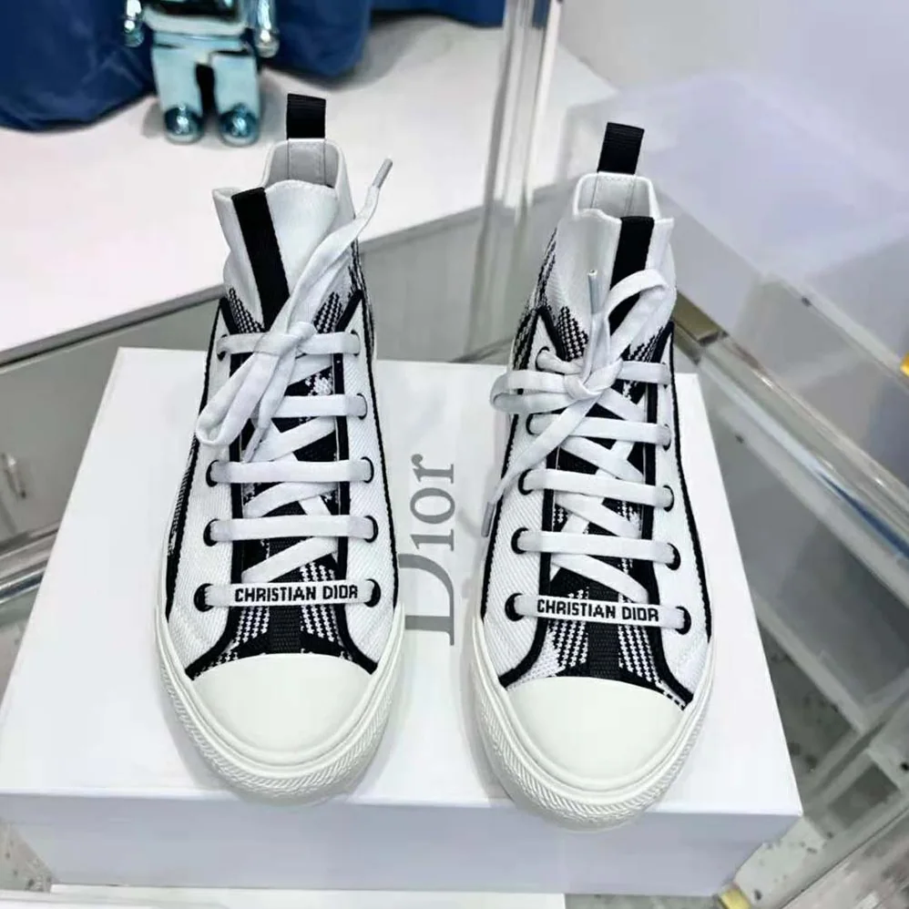 Dior Walk'N'Dior Sneaker Black and White Check'n'Dior Technical Mesh for Women