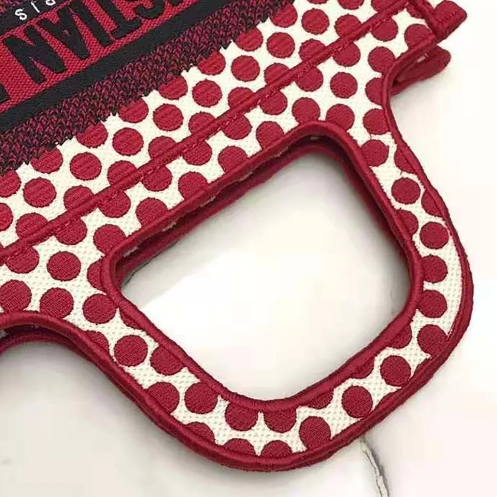 Dior Mini Dioramour Dior Book Tote White and Red Dior Dots Embroidery for Women Dior Mini Dioramour Dior Book Tote White and Red Dior Dots Embroidery for Women
