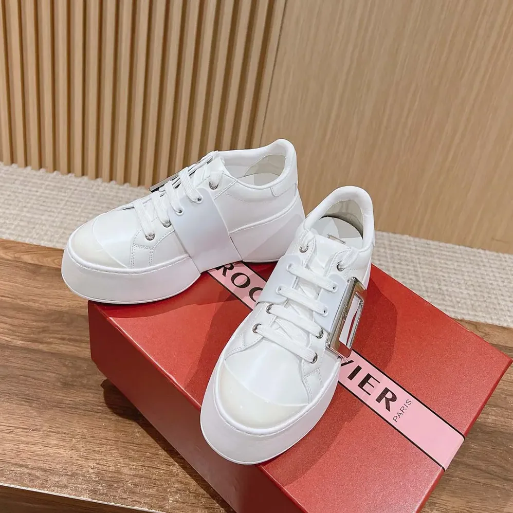 Roger Vivier Viv' Skate Sneakers In Leather White for Women Roger Vivier Viv' Skate Sneakers In Leather White for Women