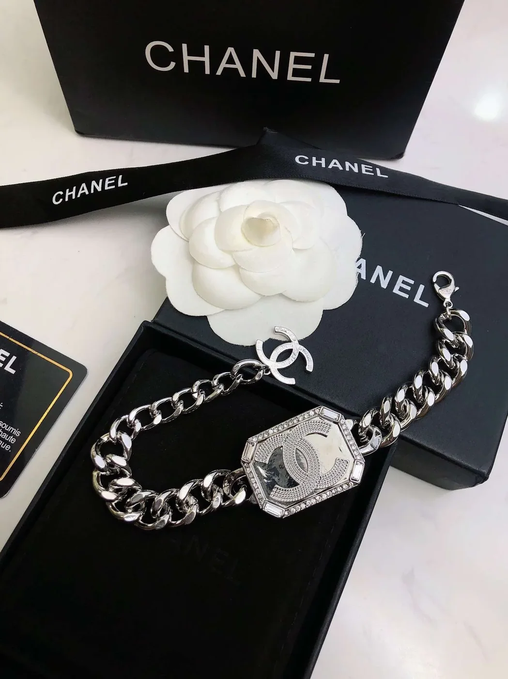 Chanel Perfume Bracelet Silver