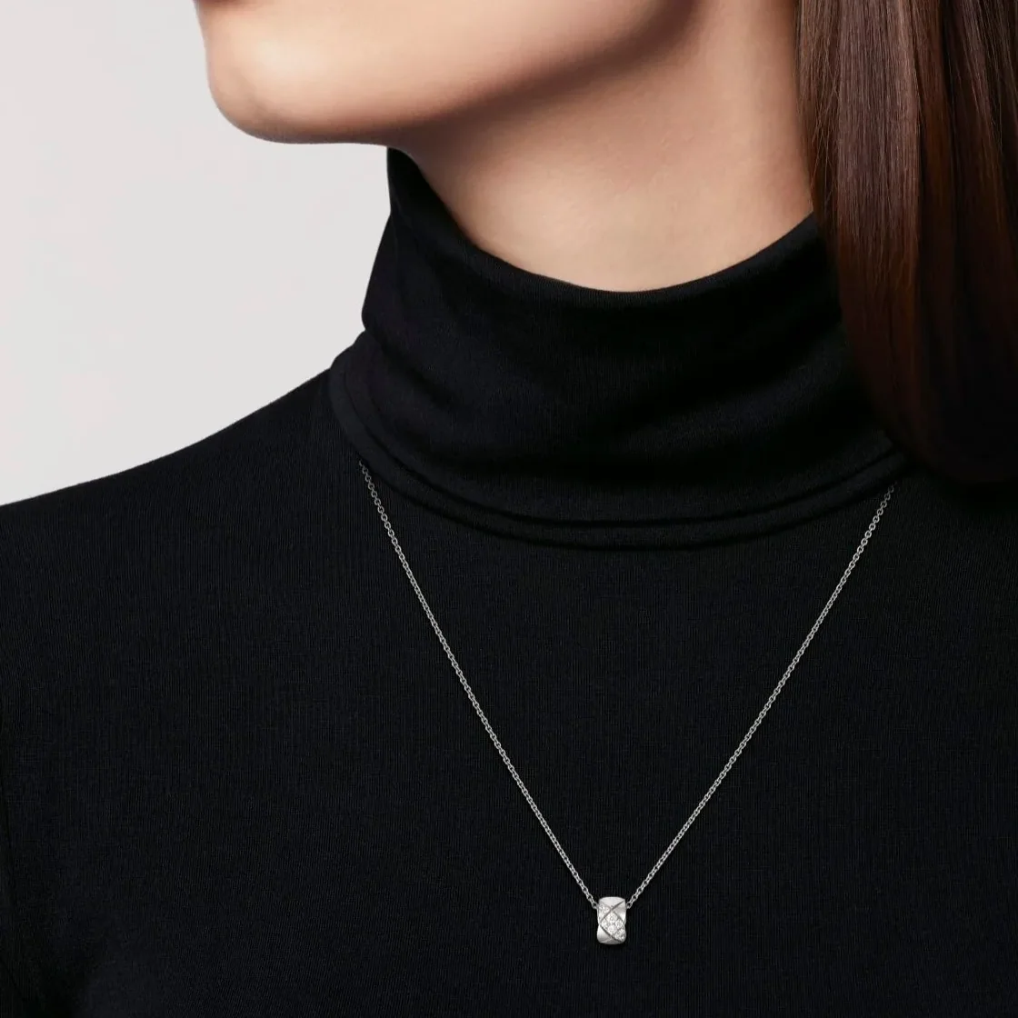 Chanel Coco Crush Necklace Silver Hardware