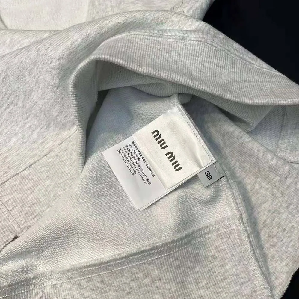 Miu Miu Embroidered Cotton Fleece Sweatshirt for Women