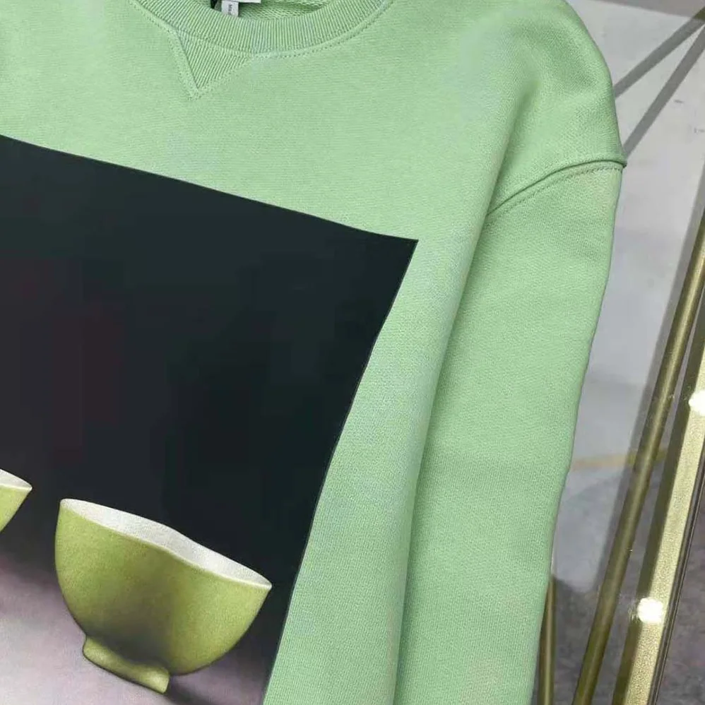 Loewe Ceramic Print Sweatshirt in Cotton for Women in Lime Loewe Ceramic Print Sweatshirt in Cotton for Women in Lime