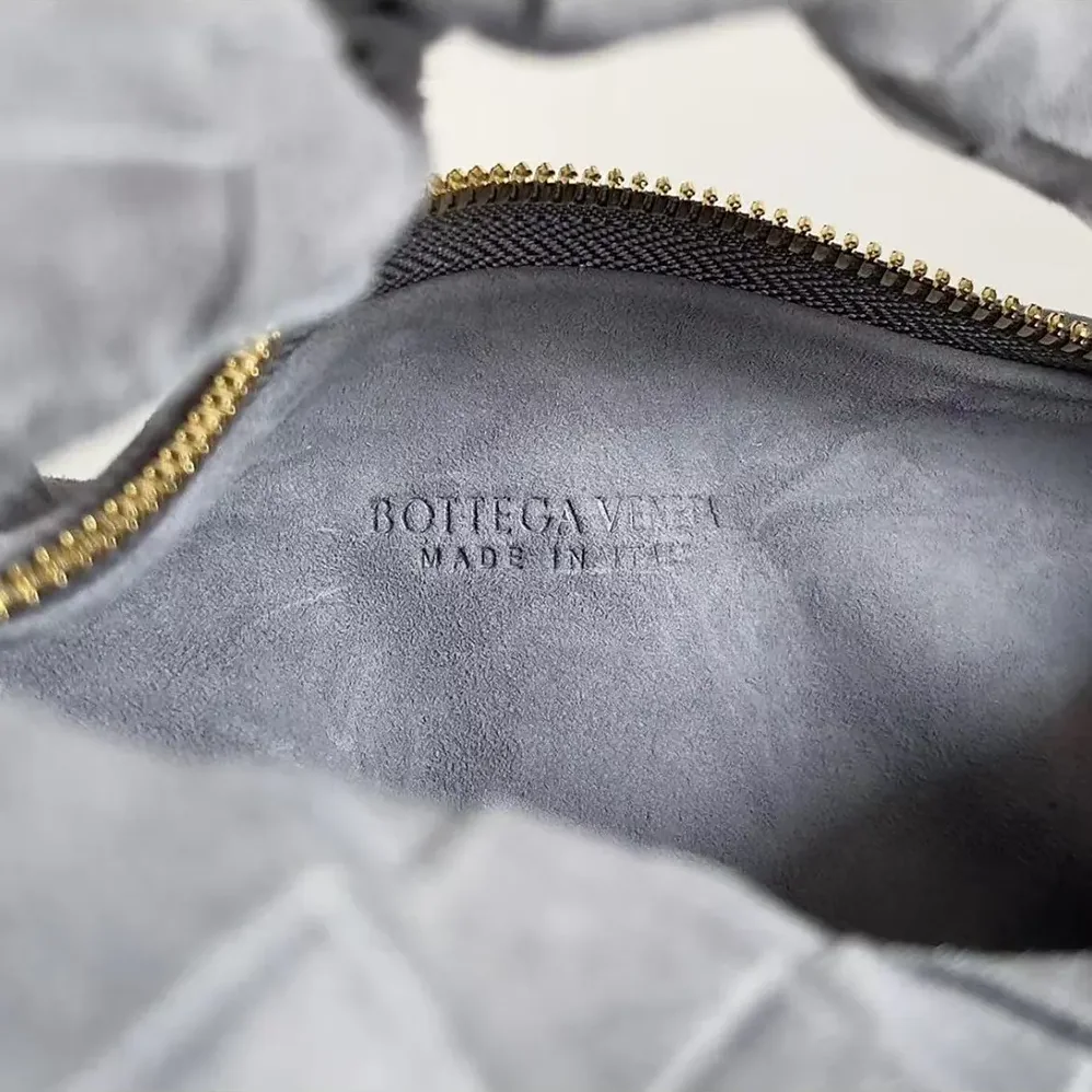 Bottega Veneta Mini Jodie in Intrecciato Suede for Women in Silver