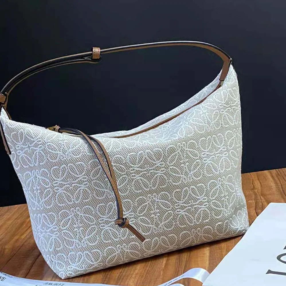Loewe Cubi Bag in Anagram Jacquard and Calfskin for Women Loewe Cubi Bag in Anagram Jacquard and Calfskin for Women