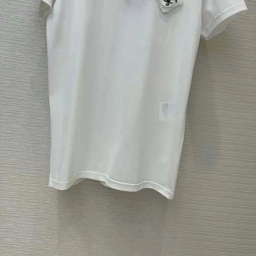 Prada Embroidered Jersey T-shirt for Women in White