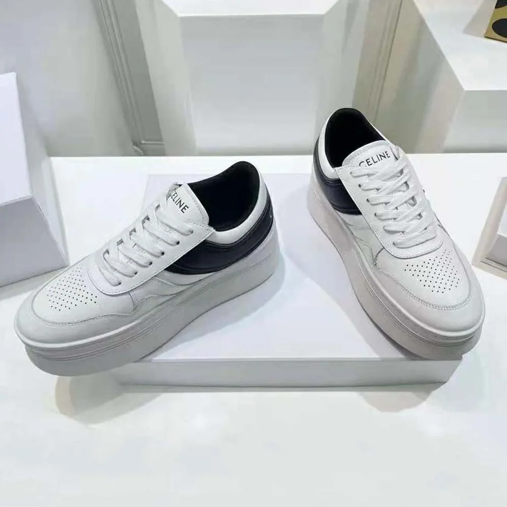 Celine Block Sneakers with Wedge Outsole in Calfskin for Women Celine Block Sneakers with Wedge Outsole in Calfskin for Women