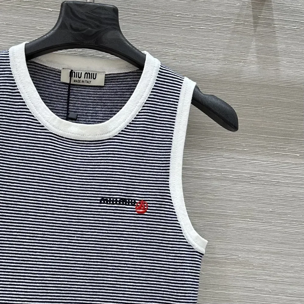 Miu Miu Petit Bateau X Miu Miu Ribbed Jersey Top for Women