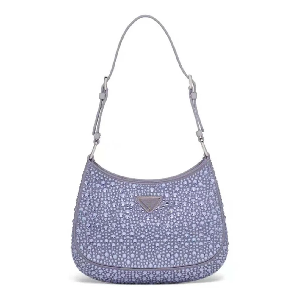 Prada Cleo Satin Bag with Appliques for Women in Purple
