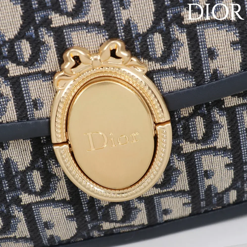 Dior Medium Dior Médaillon Flap Bag Blue Dior Oblique Jacquard for Women