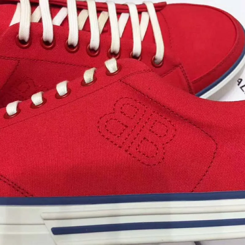 Balenciaga Shoes Match Trainers Cotton Canvas Minimalist for Men in Red Balenciaga Shoes Match Trainers Cotton Canvas Minimalist for Men in Red