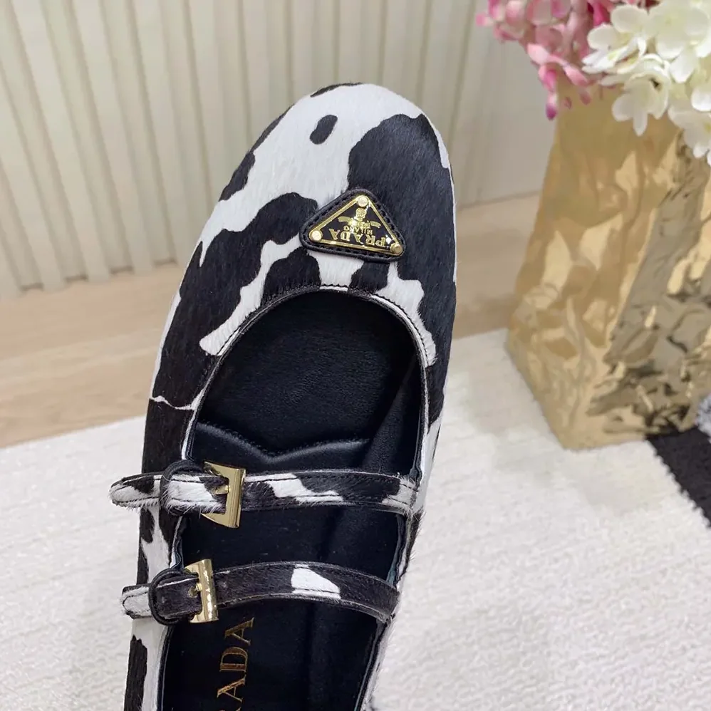 Prada Printed Leather Ballerinas for Women Prada Printed Leather Ballerinas for Women