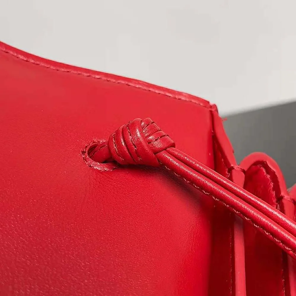 Bottega Veneta Trio Pouch On Strap Mini Intrecciato Leather Shoulder Bag for Women in Red