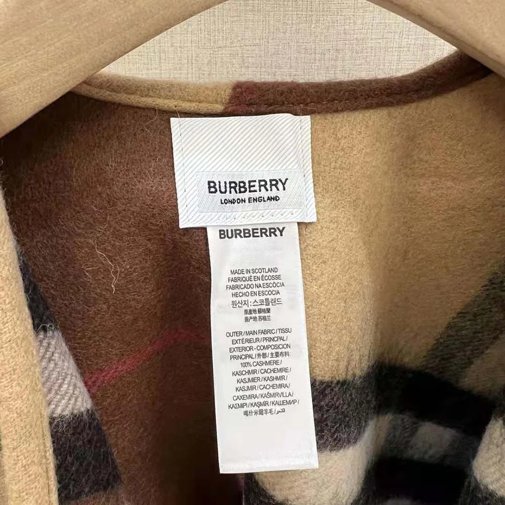Burberry Contrast Check Wool Cashmere Cape for Women